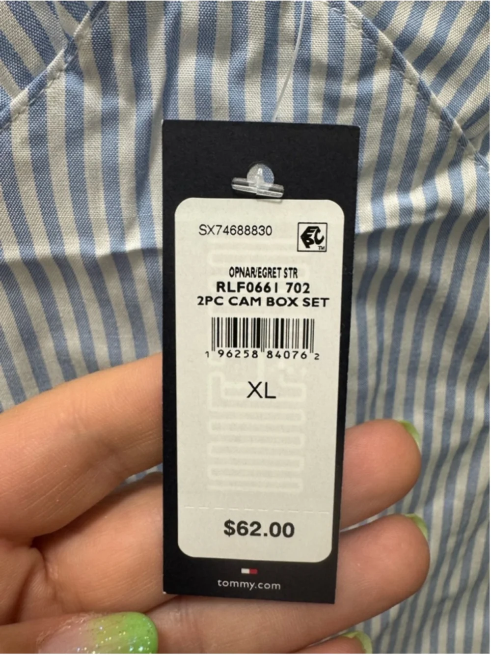 Tommy Hilfiger NWT XL Blue Striped Pajama Sleepwear